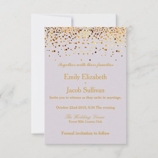 Nep goud folie confetti Elegante Trouw Save The D Save The Date (Voorkant)