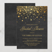 Nep goud folie confetti | Schoolbord Bruidsmeisjes Kaart (Voorkant / Achterkant)