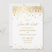 Nep goud folie confetti stippen Bruiloft Save The Date (Voorkant)