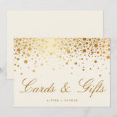 Nep goud folie confetti stippen | Ivoren Kaarten & (Voorkant / Achterkant)