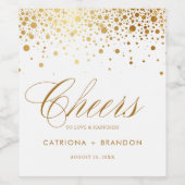 Nep goud folie confetti stippen proost bruiloft wijn etiket (Enkel label)