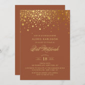 Nep goud folie confetti terracotta Bat Mitzvah Kaart (Voorkant / Achterkant)