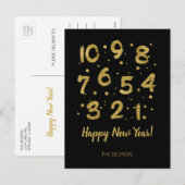 Nep goud folie Countdown Nieuwjaarskaart Feestdagenkaart (Voorkant / Achterkant)