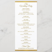 Nep goud folie Elegante Trouwprogramma's (hoog) Programmakaart (Achterkant)