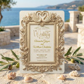 Nep goud folie geprägd barok bloem bruiloft kaart