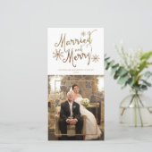 Nep goud folie GETROUWD EN UITGELATEN | 2015 Vakan Feestdagenkaart (Staand voorkant)