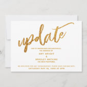 Nep goud folie golven uitgestelde trouw witte kaar kaart (Voorkant)