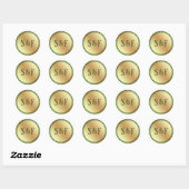 Nep goud folie groen monogram enveloppe zegel (Vel)