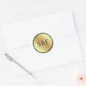Nep goud folie groen monogram enveloppe zegel (Envelop)