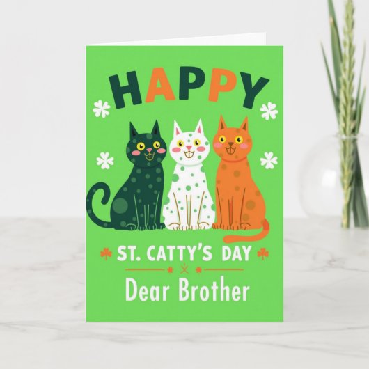 Nep goud folie Happy Cats Kaart (Voorkant)