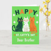 Nep goud folie Happy Cats Kaart (Gele Bloem)