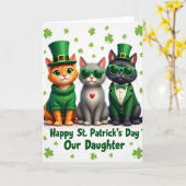 Nep goud folie katten St. Patrick kaart (Gele Bloem)