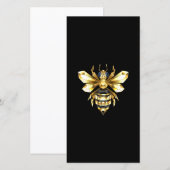 Nep goud folie logo bij met zeshoekige vormen op z bedankkaart (Voorkant / Achterkant)