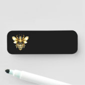 Nep goud folie logo Bij Polygon op Zwart Naamplaatje (In situ)