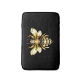 Nep goud folie logo bij polygonaal op zwart badmat (Voorkant Verticaal)