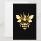 Nep goud folie logo bij polygonaal op zwart briefpapier (Voorkant / Achterkant)