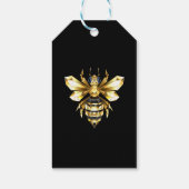 Nep goud folie logo bij polygonaal op zwart cadeaulabel (Achterkant)