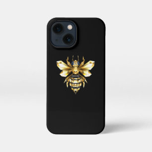 Nep goud folie logo bij polygonaal op zwart iPhone 13 mini hoesje