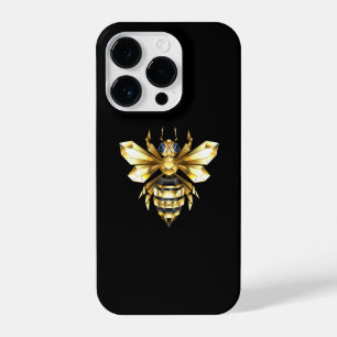 Nep goud folie logo bij polygonaal op zwart iPhone 14 plus hoesje