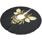 Nep goud folie logo bij polygonaal op zwart kerstboom rok (Gekanteld)