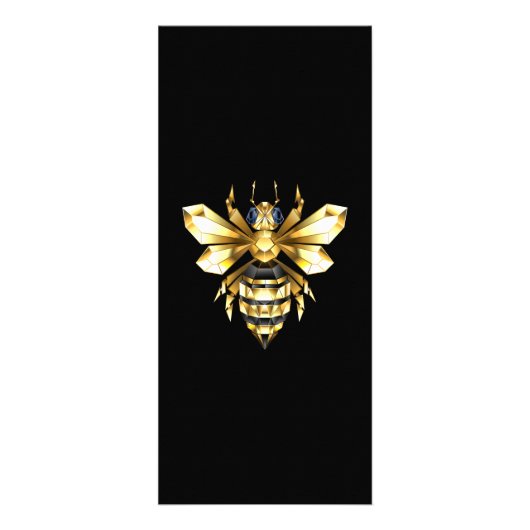 Nep goud folie logo Bij Polygonale op Zwart Reclamekaart (Voorkant)