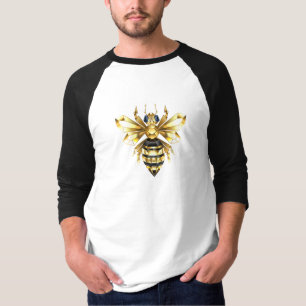 Nep goud folie logo Bij Polygonale op Zwart T-shirt
