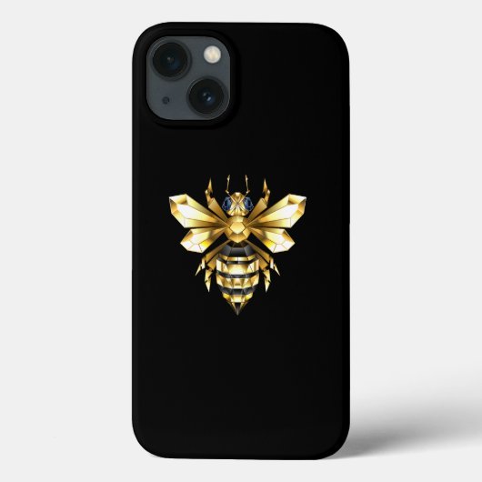 Nep goud folie logo Bij Polygonale vorm op zwart Case-Mate iPhone Case (Achterkant)