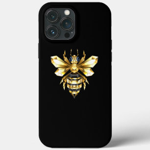 Nep goud folie logo Bij Polygonale vorm op Zwart Case-Mate iPhone Case