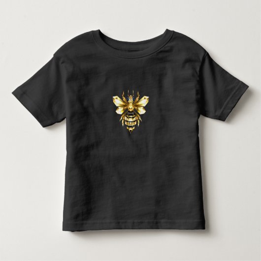 Nep goud folie logo Bij Polygonale vorm op Zwart Kinder Shirts (Voorkant)