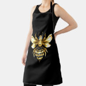 Nep goud folie logo Bij Polygonale vorm op Zwart Schort (Insitu)