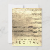 NEP goud folie muziekrecital Kaart (Voorkant)