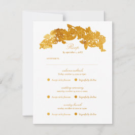 Nep goud folie romantische barok multi-evenement RSVP kaartje