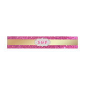 Nep goud folie roze glitters bruiloftsmonogram uitnodigingen wikkel (Vlak)