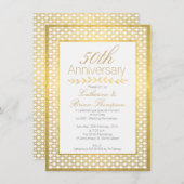 Nep goud folie trouwfeest 50ste verjaardag uitnodi kaart (Voorkant / Achterkant)