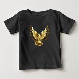 Nep goud folie vredesduif op zwart