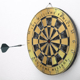 Nep goud folie Zwarte marmer aangepaste naam & boo Dartbord
