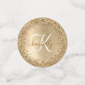 Nep goud geborsteld metaal glitter afdruk monogram confetti (Kleine voorkant)