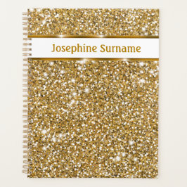 Nep Goud Gele Glitter Textuur & Aangepaste Tekst Planner