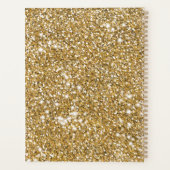 Nep Goud Gele Glitter Textuur & Aangepaste Tekst Planner (Achterkant)