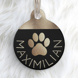 Nep goud glinster diamant effect koele hond huisdierpenning