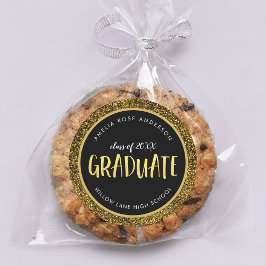 Nep Goud Glitter Afgestudeerde Afstuderen Ronde Sticker
