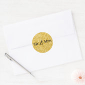 Nep goud glitters Bruid & Bruidegom Huwelijk Ronde Sticker (Envelop)