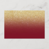 Nep goud glitters bruine details bruiloft informatiekaartje (Achterkant)