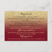 Nep goud glitters bruine details trouwen informatiekaartje (Voorkant)