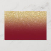 Nep goud glitters bruine details trouwen informatiekaartje (Achterkant)