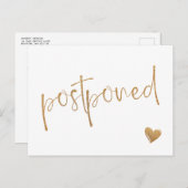 Nep goud glitters minimalistische uitgestelde brui aankondigingskaart (Voorkant / Achterkant)