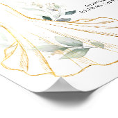 Nep Goud & Groene Mimosa Bar Bord Poster (Hoek)