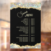 Nep Goud Iriserende Glitter Diensten Menu Raamsticker (Vel 2)