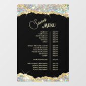 Nep goud iriserende glitterservice menu raamsticker (Vel)