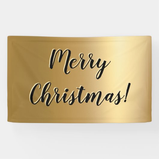 Nep goud leuk chic feestelijk stijlvol Kerstmis Spandoek (Horizontaal)